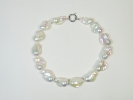 Collier  mit großen,barocken, weißen Perlen,16,5-20mm, 46cm