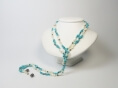 150cm Perlenkette mit Türkis