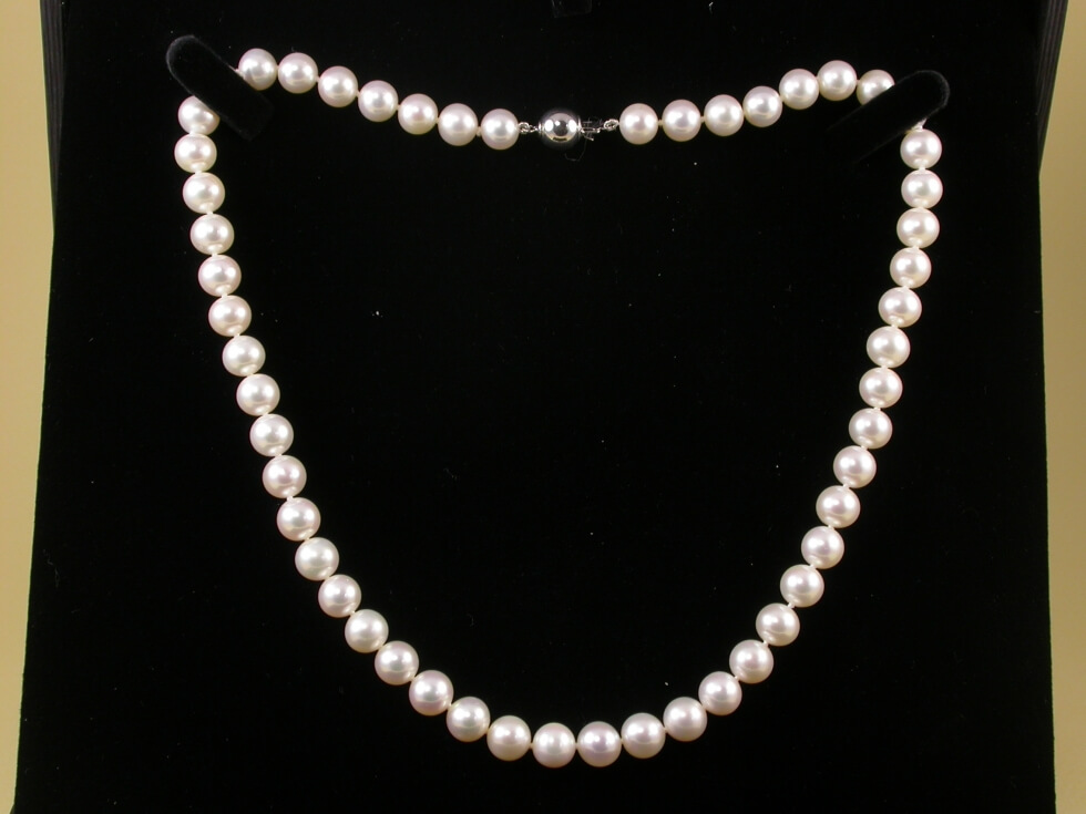 AAA 45cm 8mm  Natürliche Süßwasser Perlen Schmuck Halskette Perlenkette Collier 
