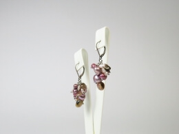 Ohrhänger mit Perlen in rosé und Turmalin