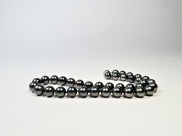 Rundes Tahitiperlen Collier in Dunkelgrau, 10,1-11,8mm, AA+/AAA