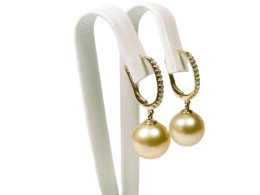 Herrliche goldene Südseeperlen Ohrringe