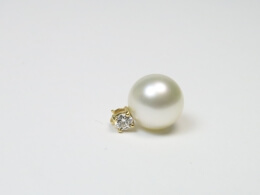 Diamant Südseeperlen Anhänger, 11,5 mm, AAA